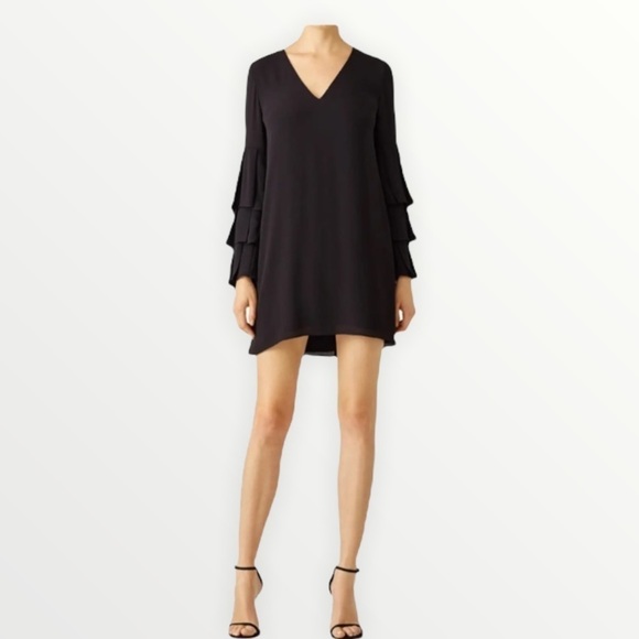 BAILEY 44 x REVOLVE Baroness V Neck Tiered Ruffle Sleeve Mini Dress, Chalk, M - Picture 2 of 13